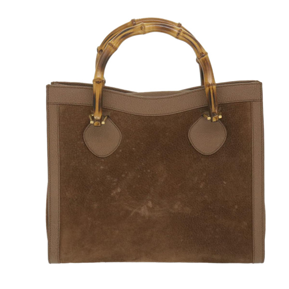 GUCCI Bamboo Hand Bag Suede Brown 082 2853 0260 0 Auth bs9787 - Picture 2 of 16